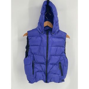 Calvin Klein Performance Vest Women's‎ Medium Blue Down Puffer Hooded Full Zip